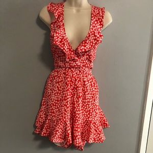 Floral red romper